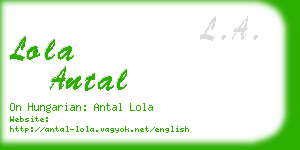 lola antal business card
